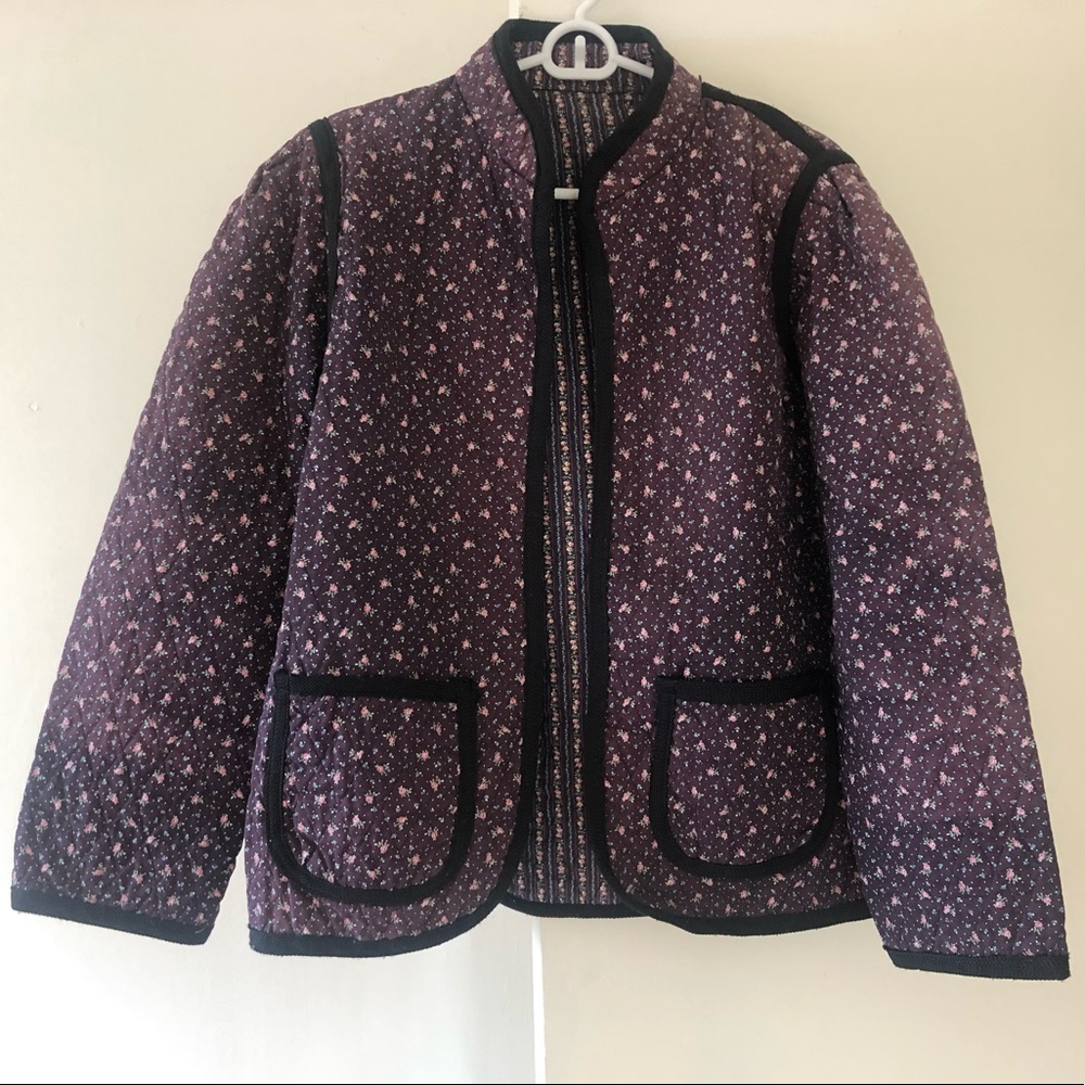 Vintage Quilt Coat in Purple Floral